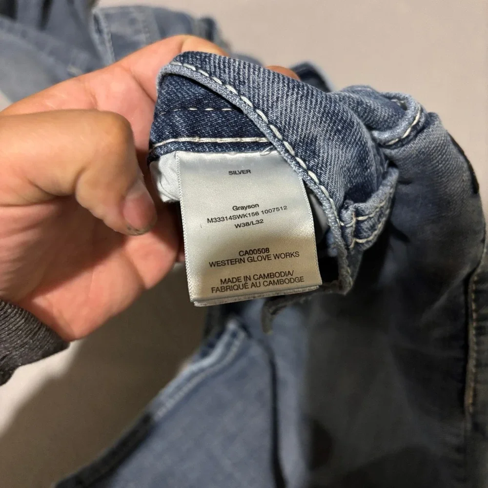 Silver Jeans Co Grayson Mens Easy Fit Straight Leg Blue Denim Jeans 38x32 Casual - Picture 5 of 7